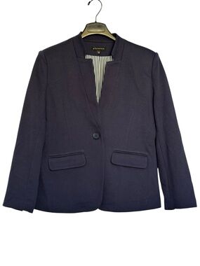Women's Notch Collar Gibsonlook Navy Blue Blazer NWOT